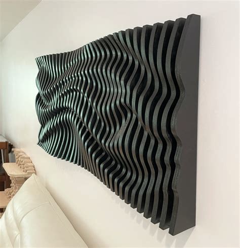 Parametric 3d Wave Wall Artwork Acoustic Panel 50″ X 22″ X 4″ Audamod