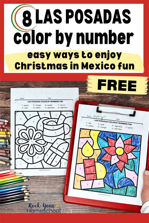 Las Posadas Color By Number For Christmas In Mexico Free Coloring