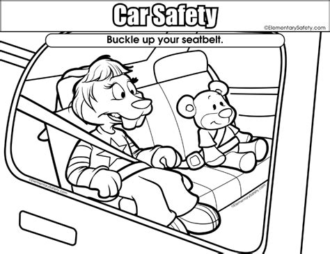 Stranger danger worksheets and colouring pages. Seatbelt Safety • Coloring Car Safety