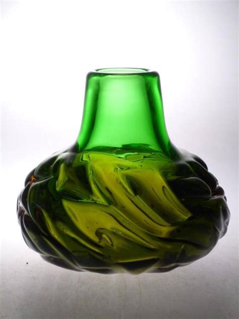 Czech Art Glass Vase Oliva Skrdlovice Art Glass Vase Glass Art Glass