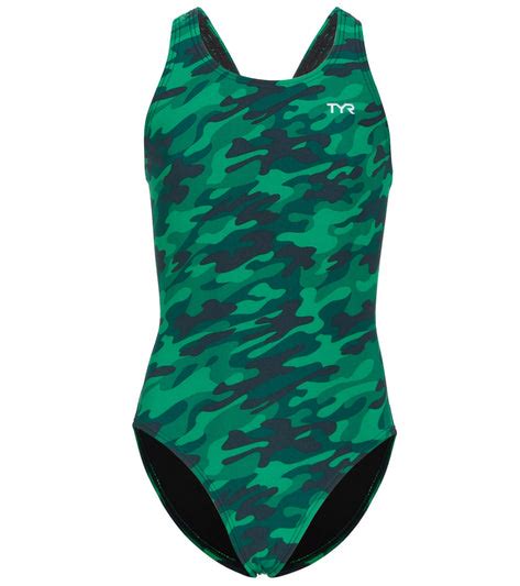 Tyr Girls Camo Maxfit One Piece Swimsuit At