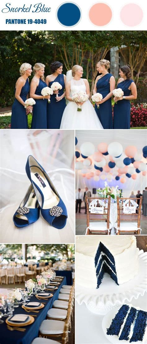 Pantone Snorkel Dark Blue And Peach Wedding Color Ideas For Spring