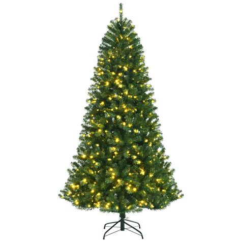 Topbuy 7ft Pre Lit Christmas Tree Artificial Hinged Xmas Tree W 500