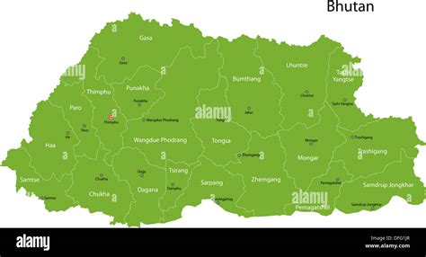 Green Bhutan Map Stock Photo Alamy