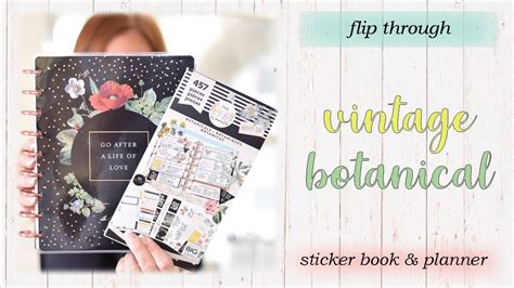 Flip Through Botanical Sticker Book And Vintage Botanical Planner By