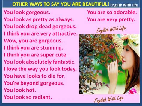Other Ways To Say You Are Beautiful Materials For Learning English