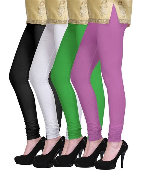 Cotton Lycra Multi Color Leggings Combo Of 4 Colorful Leggings Multicolor Leggings Womens
