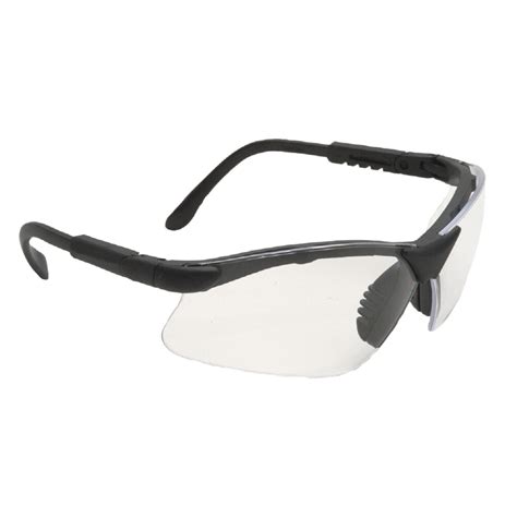 Radians Rv0110id Revelation Black Frame Safety Glasses With 4 Position Telescoping Temples Clear