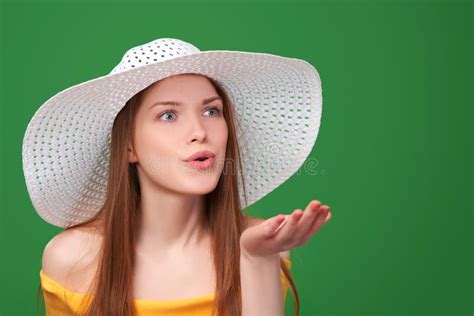 Closeup Portrait Of Woman In Straw Hat Stock Photo Image Of Portrait