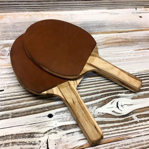 Custom Ping Pong Paddle With Leather Padding Made With Wormy Etsy