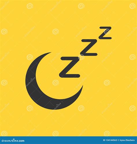 Zzz Moon Sleep Icon Sleeping Zzz Vector Web Icon Isolated On Yellow