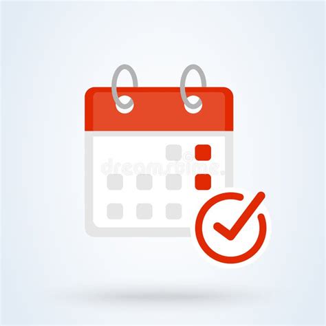 Event Or Calendar Check Mark Sign Icon Or Logo Calendar Date Concept