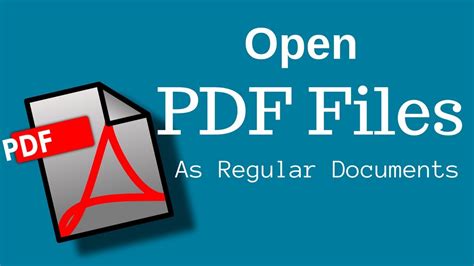 How To Open Pdf Files As Regular Documents Youtube