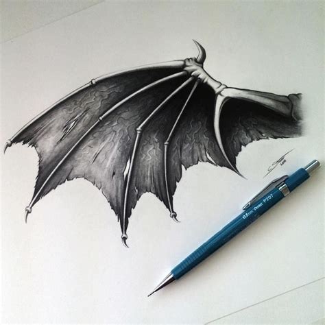 Demondragon Wing Drawing By Lethalchris On Deviantart Wings Drawing