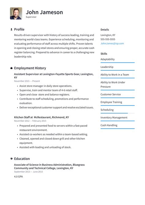 Supervisor Resume Examples And Writing Tips 2024 ·