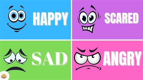 Emotions Faces With Names For Toddlers Happy Sad Angry Scared