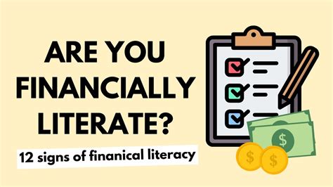 Are You Financially Literate The 12 Signs Of Financial Literacy Youtube