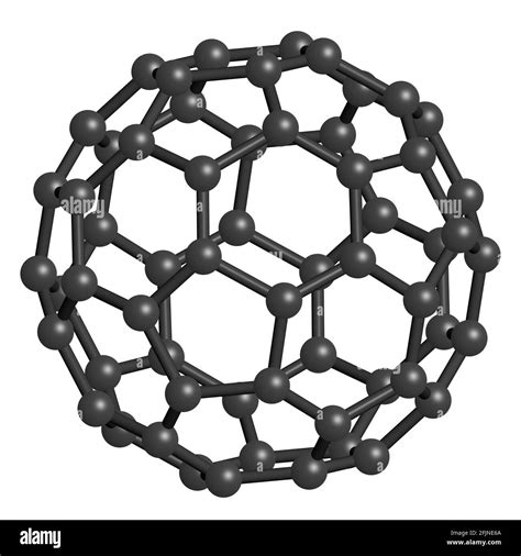 Fullerene C60 Molecule 3d Scientific Model Chemical Structure Stock