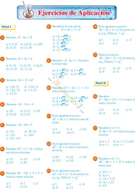 EcuaciÓn De Segundo Grado O CuadrÁtica Ejercicios Resueltos De Álgebra