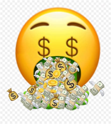 Money Cash Rich Sticker By Emoji Png Money Mouth Facemoney Type