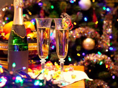 Fill a champagne flute with cranberry juice topped with sparkling wine and a splash of orange liqueur. Christmas party drink ideas - Saga