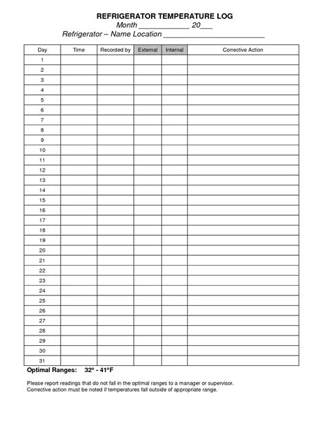 Temperature Log Sheet For Employees Kayra Excel