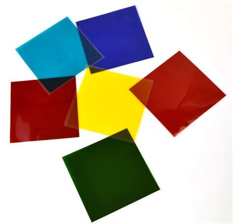 6 Piece Color Filter Set Unmounted 10cm Squares 3 Primary Colors 3
