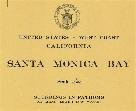 1948 Nautical Map Of Santa Monica Bay California Etsy