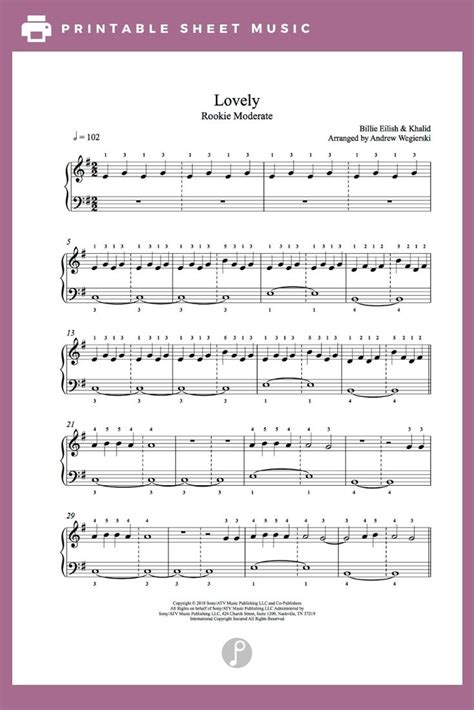 Billie Eilish Lovely Piano Sheet Uzysivape1