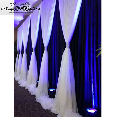 3m X 6m Wedding Party Ice Silk Fabric Drapery White Blue Color With
