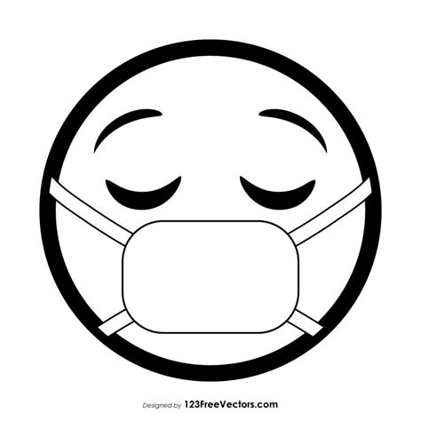 The appropriate use, storage and cleaning or disposal of masks are essential to. Face with Medical Mask Emoji Outline | Emoji, Easy ...