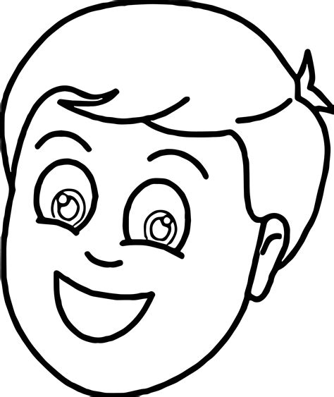 Awesome Tn Boy Smiling Face Coloring Page Drawing Pictures For Kids