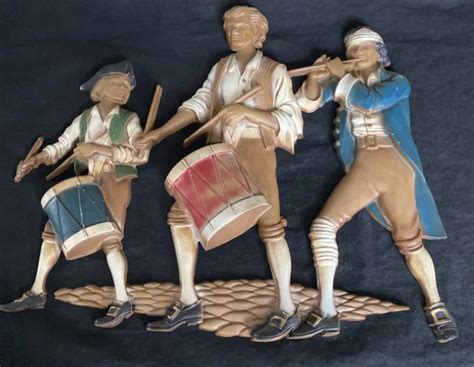 vintage sexton 1960 s cast metal continental army soldiers wall hanging 19 99 picclick