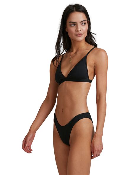 Billabong Sol Searcher Hi Point Tri Bikini Top Black Surfstitch