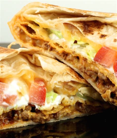Take an edge of the tortilla and fold it down on to the fillings. HOMEMADE CRUNCHWRAP SUPREME RECIPE | Wedding Party ...