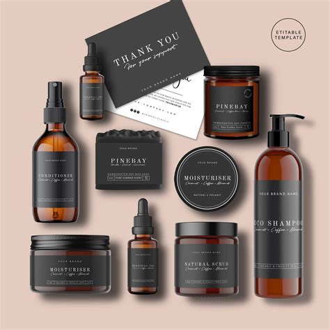 Editable Cosmetic Label Template Customisable Beauty Product Etsy Canada