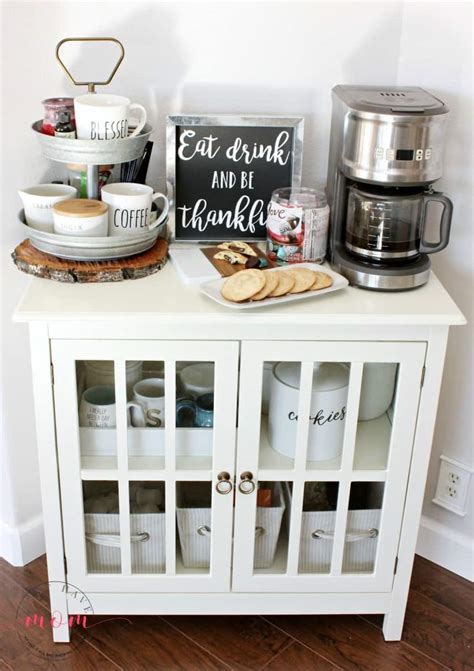 Get inspiration from these kitchen coffee bar ideas and decor tips. Farmhouse Coffee Bar + DOVE® Caramel Snickerdoodle Cookies ...