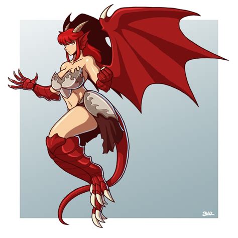 Blazbaros Highres Armor Breasts Dragon Girl Red Hair Image View Gelbooru Free Anime