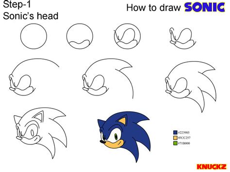 How To Draw Sonic Step 1 By Knuckz On Deviantart