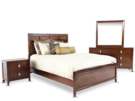 Bedroom furniture stores in oklahoma city okc tulsa ok ontario bargainbasement full. Four-Piece Traditional Bedroom Set in Pecan | Mathis ...