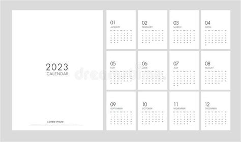2023 Calendar Trendy Minimalist Style Classic Minimal Calendar Planner