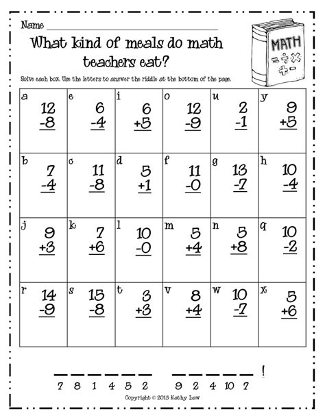 Math Riddles For Kids Worksheet