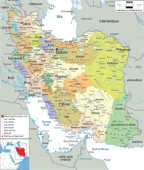 Подробная карта Ирана с провинциями самостоятельное путешествие