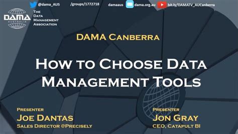 Dama Australia How To Choose A Data Management Tool Precisely