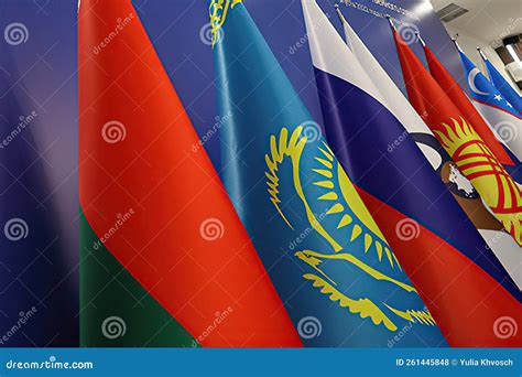 Flags Of The Eaeu Countries Close Up Stock Photo Image Of Armenia