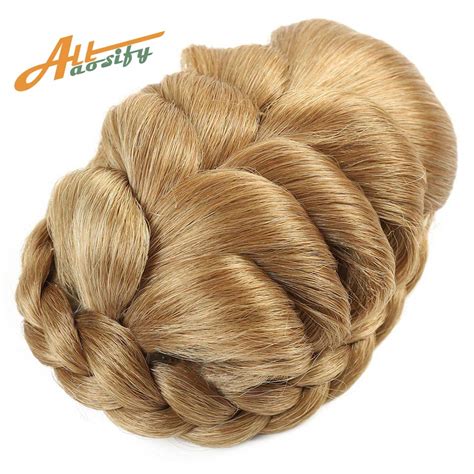 These clip ins will easily add volume and length to natural hair. Allaosify Braided Clip In Hair Bun Women Chignons Ponytail ...