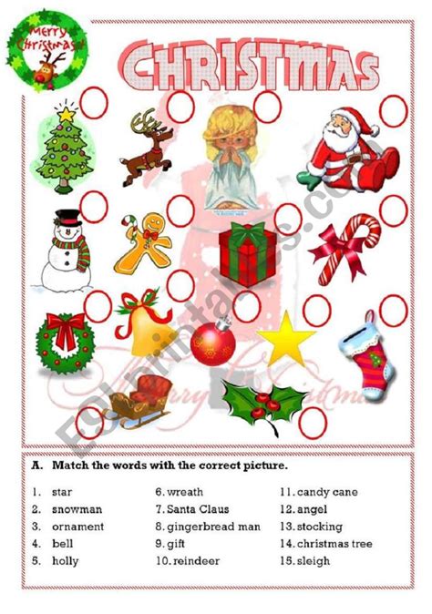 Christmas Esl Worksheet By Isaserra
