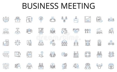 Business Meeting Line Icons Collection Leader Manager Director