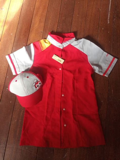 Jollibee Uniform With Cap And Tag Womens Fashion Tops Blouses On
