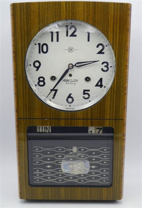 Wall Pendulum Clock With Perpetual Calendar Hibino Clock Catawiki